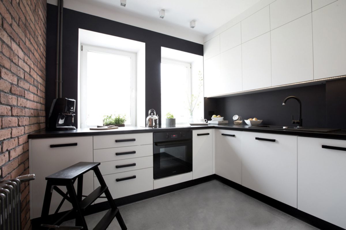 Черно-белая кухня 7044