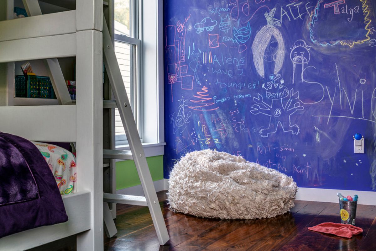 Грифельная краска - эффекты школьной доски в кухне, детской и не только 4158