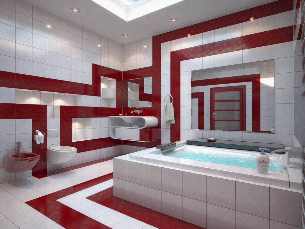 Красная ванная 8832