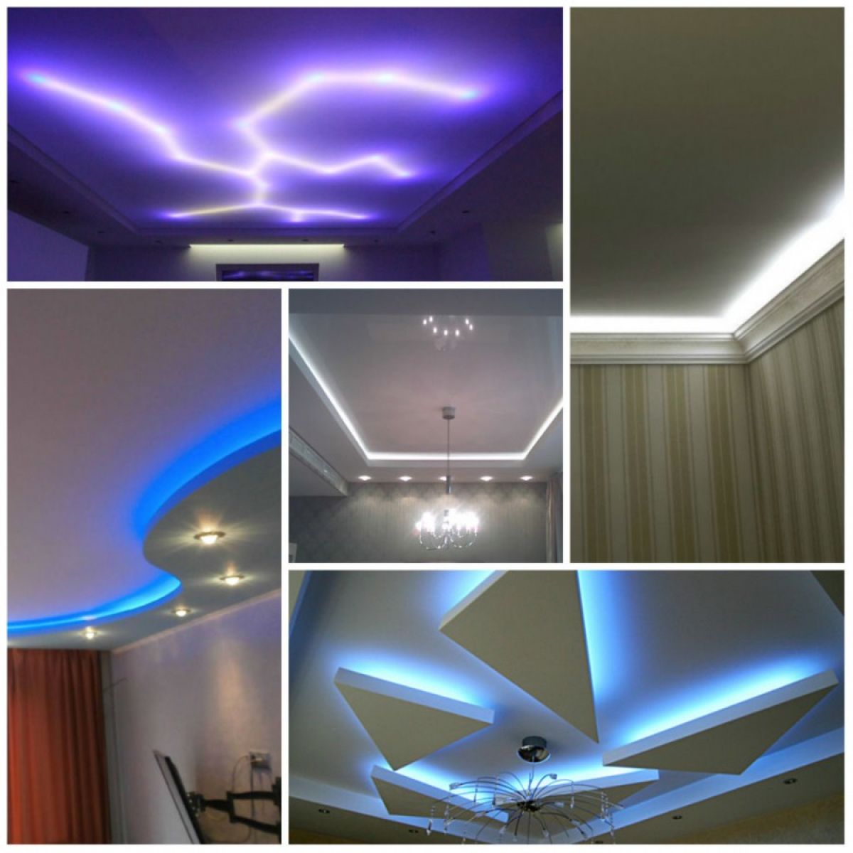 Дизайн потолка светодиодной лентой