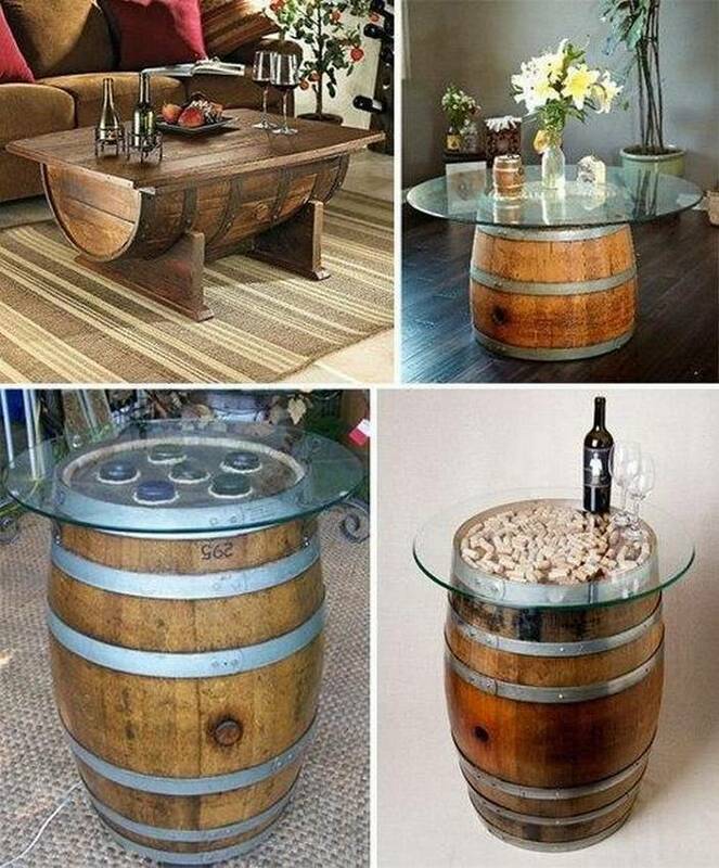 Мебель из деревянных бочек