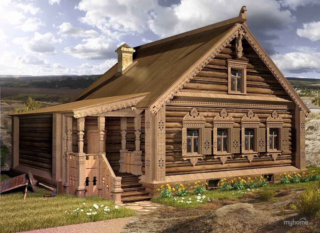 Деревянный дом в современном стиле 17830