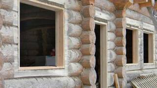 Окосячка окна деревянного дома