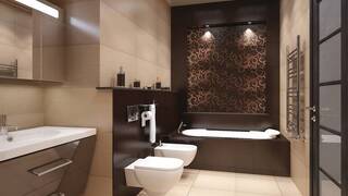 Коричневый цвет в ванной Коричневый цвет в ванной